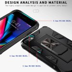 Wholesale iPhone SE 2020 / 8 / 7 Military Grade Armor Protection Stand Magnetic Feature Case (Black)